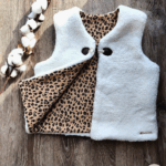 Gilet de berger Enfant Blanc Léopard