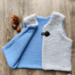 Gilet de berger Enfant Gris Bleu