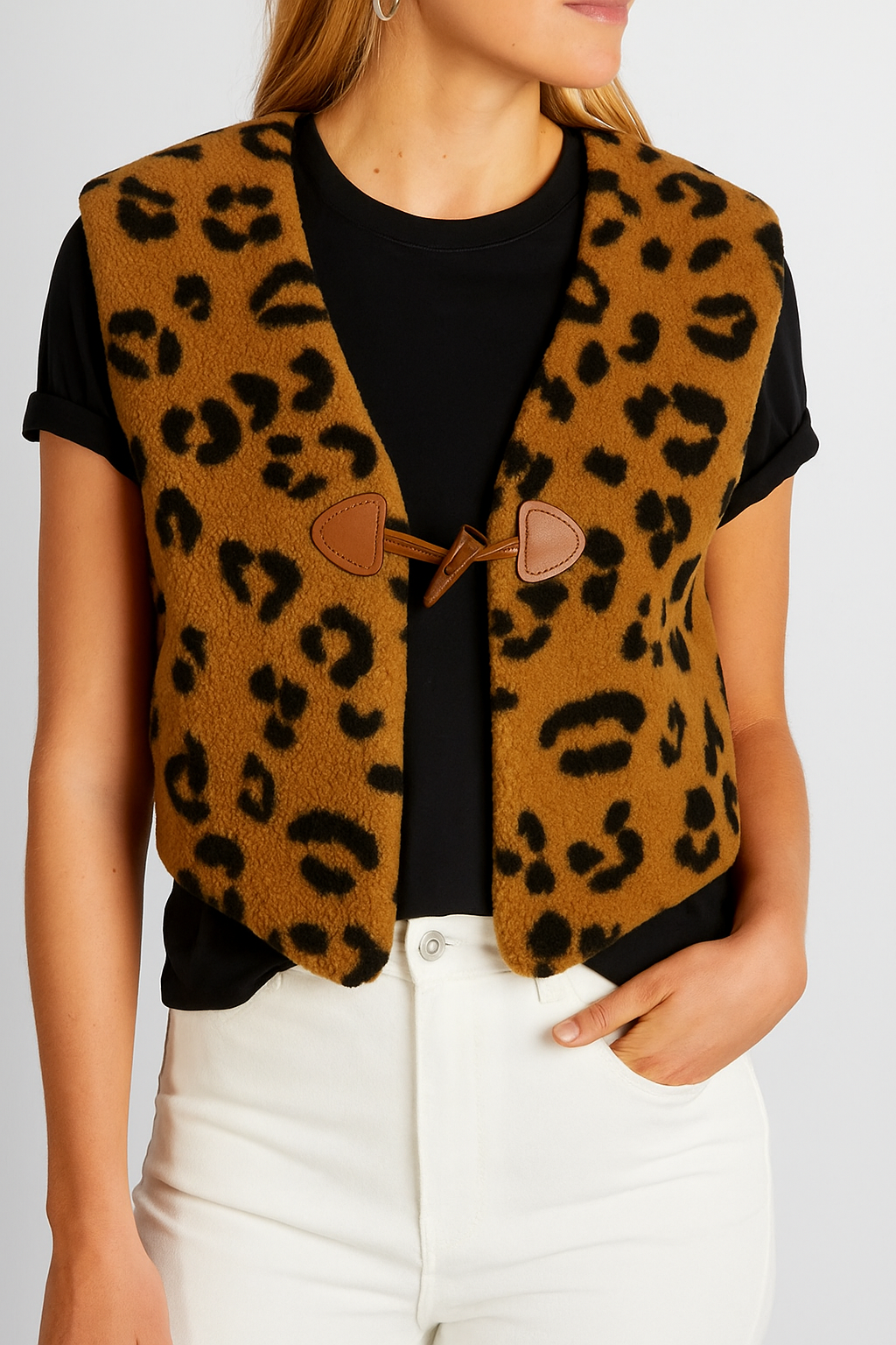 Gilet de berger femme leopard 2